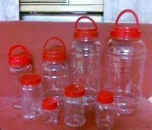 Plain Red Pet Plastic Jars