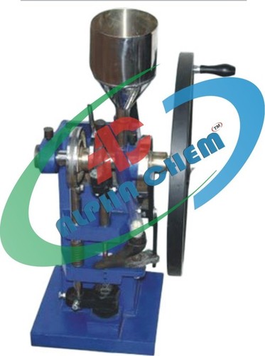 Tablet Making Machine Hand Operated - Stainless Steel Hopper 9 mm Punch & Die Size Blue Eccentric Pressure System Automatic Ejection