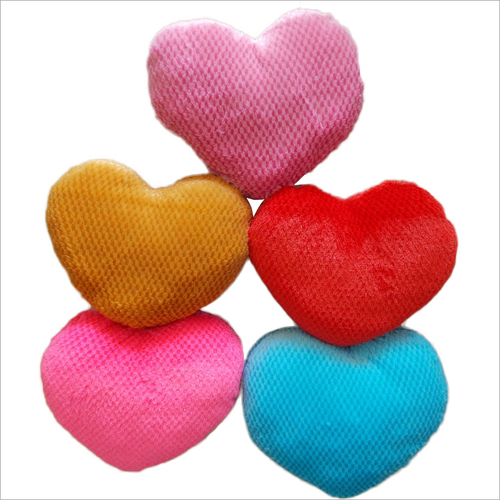 Designer Cushion - Polyester, 10x10x5 cm, Pink | Soft, Plush, Heart-Shaped, Decorative, Comfortable Fiberfill Filling