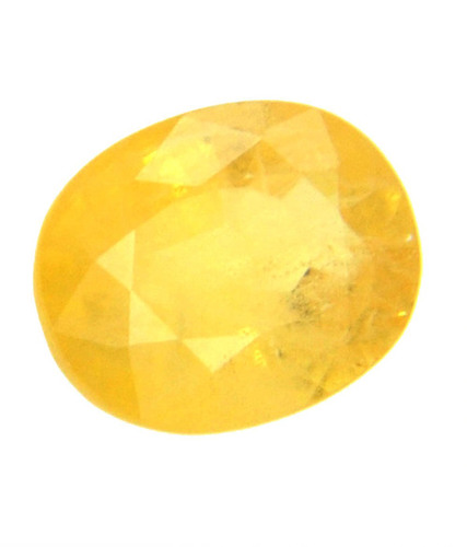Natural Bangkok Pukhraj/Yellow Sapphire Gemstone - 3.30cts 9.79x7.60x4.64mm, Oval Yellow Sapphire, Treated As Per Certificate