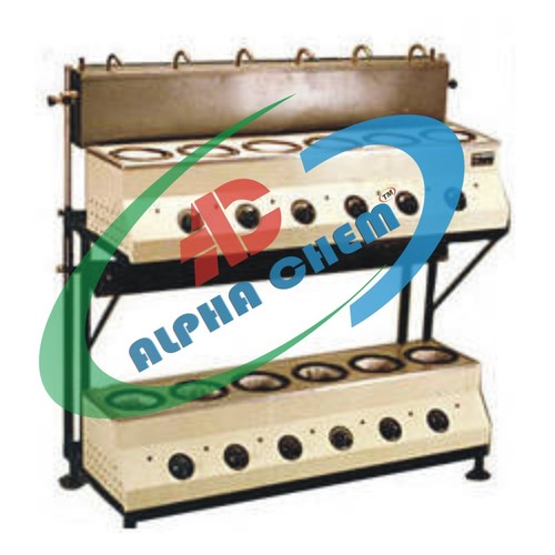 Kjeldhal Digestion Units Without Glass Parts - Lead/Borosilicate Fume Duct, 3/6 Tests, Heater/Mantle Type, Sunvic Energy Regulator