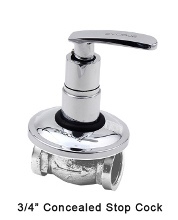 3/4" Concealed stop cock