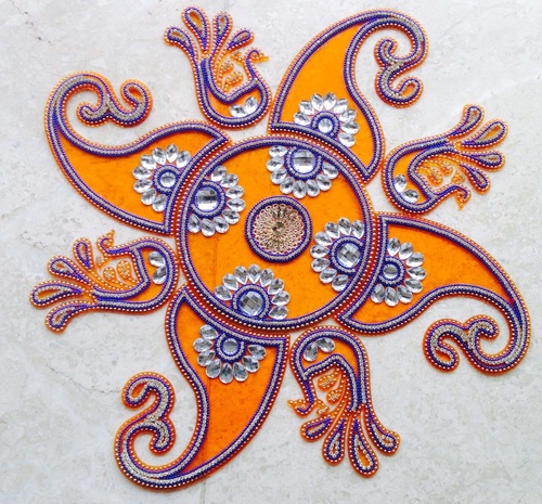 Acrylic Rangoli - Plastic Material, Modern Arts Style , Indian Decorative Theme, Versatile and Stylish