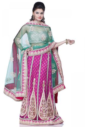 Rose Violet Unstitched Lehenga