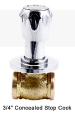 3/4" Concealed stop cock