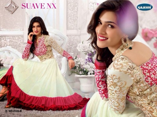 SUAVE WHITE NX, GEORGETTE PARTY WEAR SUIT