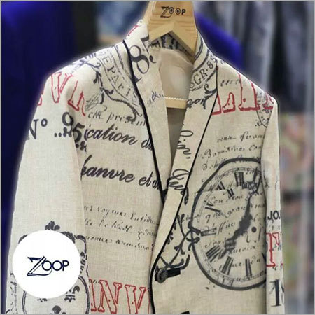 Digital Printed Blazer - Polyester Blend, S-XXL, Off-White | Stylish Design, Comfortable Fit, Durable Fabric, Versatile Style