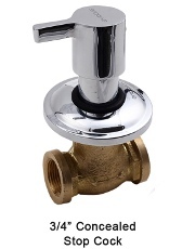 3/4" Concealed stop cock