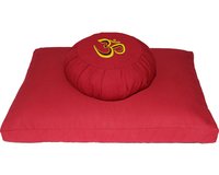 Meditation Cushion Set- Red Om Dimensions: 38 X 15 Cm  Centimeter (cm)