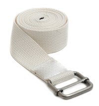 Yoga Strap Belt - 100% Cotton, 3.8 X 243 Cm Size, Ivory White | Abs Nylon 'd' Rings Or Metallic Buckles, Machine Washable Options Available