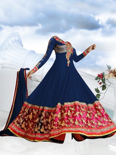 Ladies anarkali blue suit