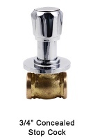 3/4" Concealed stop cock