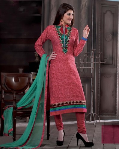 Amazing Cotton Red Churidar Suit