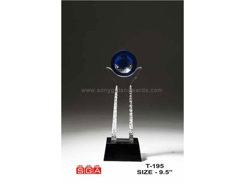 Star Trophies - Crystal Acrylic, 9.5", Blue on Black Base | Award Recognition, Elegant Design, Motivational Tool