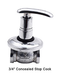 3/4" Concealed stop cock