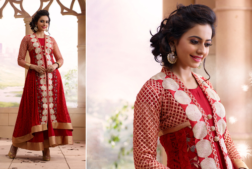 RAKUL PREET RED COLOR DESIGNER SALWAR SUIT