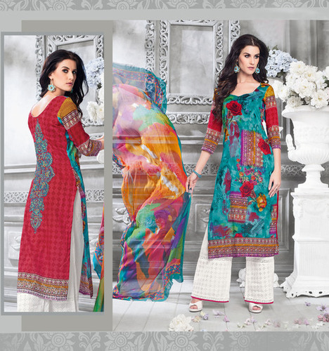 NEW LATEST STYLE RED AND WHITE COLO PURE COTTON SALWAR SUIT