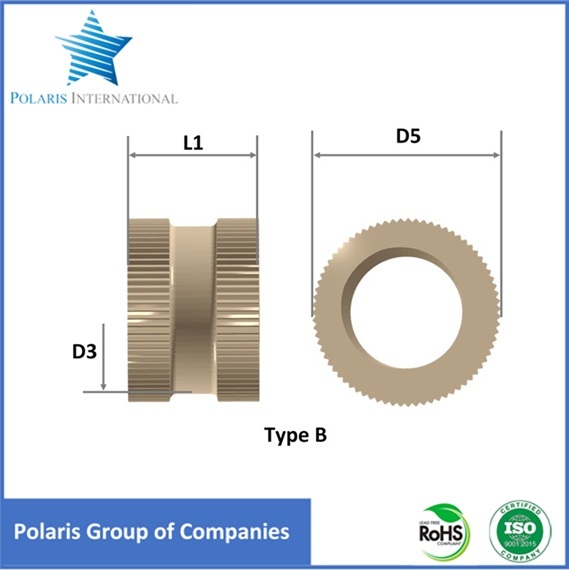 Brass Threaded Inserts - Male Round Shape, Precision Machined for Stitching Use | Rust Proof, Fine Finish, Uniform Size Threads