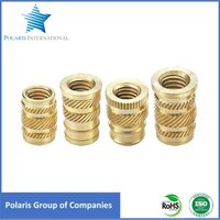 Brass End Hex Molding Inserts - Male Round Design | Durable Machinery Connection, Versatile Molding Inserts