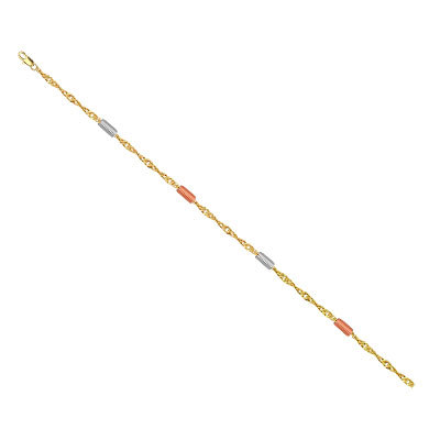 TRI-COLOR GOLD PLATED CHAIN
