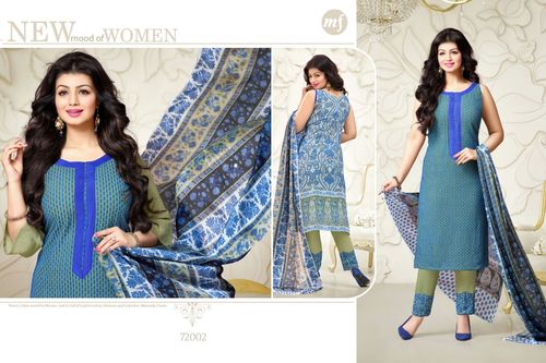 Punjabi Ladies Salwar Kameez - Cotton Blend, 44 Inches, Teal | Elegant Design, Soft Fabric, Comfortable Fit, Stylish Look