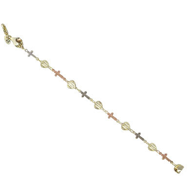 CROSS AND HEART DESIGN GOLD PLATED BRACELETS