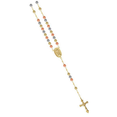 THREE TONE GOLD PLATED ROSARY