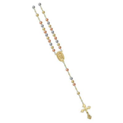 THREE TONE ROSARY GOLD