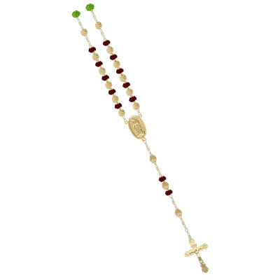 BROWN AND GOLD BEADS ROSARY