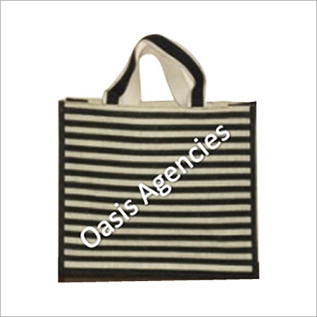 Stripe Print Jute Promotional Bag Stripe Print Jute Promotional Bag