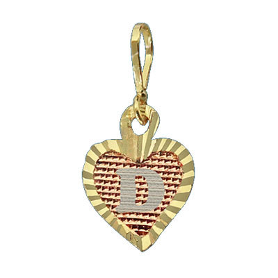 HEART WITH D DESIGN PENDENT