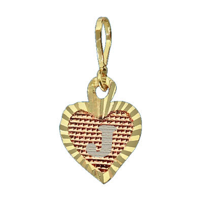HEART WITH J DESIGN PENDENT