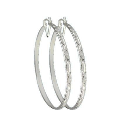 6MM सिल्वर प्लेटेड हूप इयररिंग्स