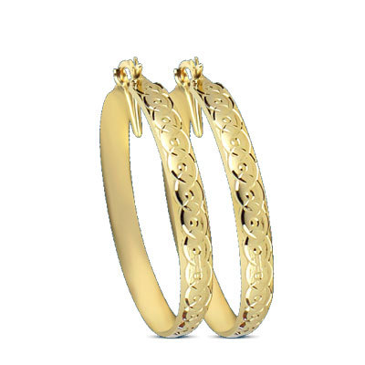 Fancy Gold Hoop Earring