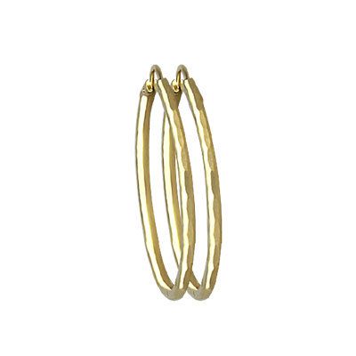 Gold Plated Earrings - 25x10mm, 5 Microns Thickness | Hinge Closure, Nickel Free, Lightweight Durable Design