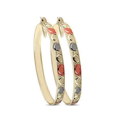Tri Color Gold Earrings