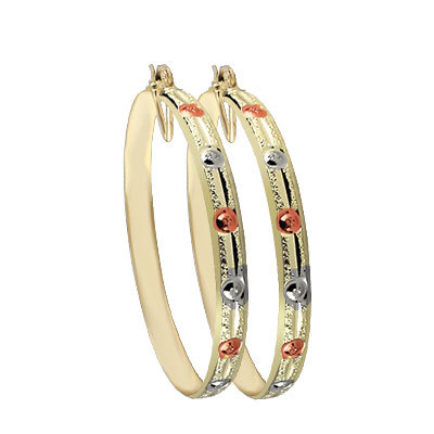 6MM TRI COLOR HOOP EARRINGS