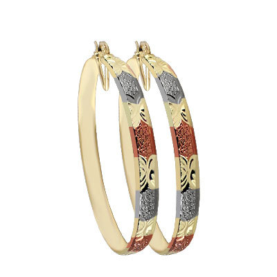 6MM TRI COLOR HOOP EARRINGS