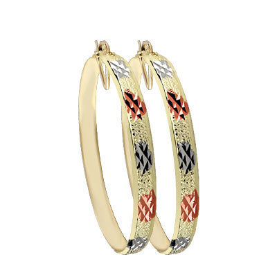 6MM TRI COLOR HOOP EARRINGS