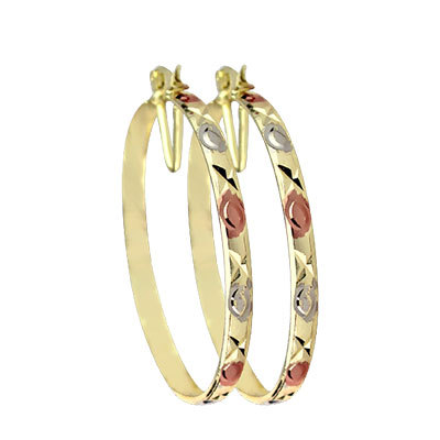 6MM TRI COLOR HOOP EARRINGS