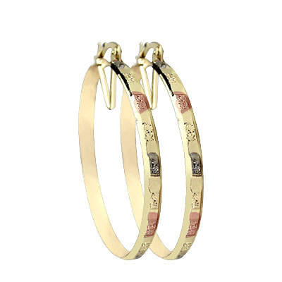 6MM TRI COLOR HOOP EARRINGS