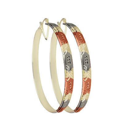 6MM TRI COLOR HOOP EARRINGS