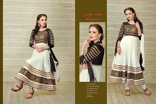 LEELA SPL, Cotton Anarkalis - Off-White, Embroidered | Stylish, Comfortable, Trendy 10 Pc Catalog