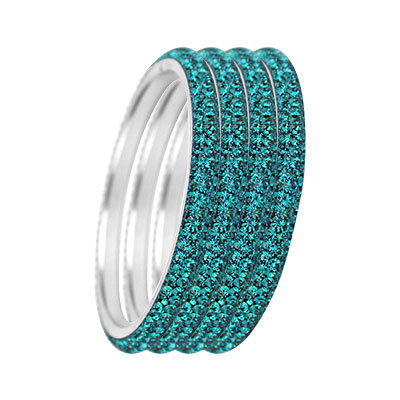 THREE LAYER CRYSTAL BANGLE TURQUOISE