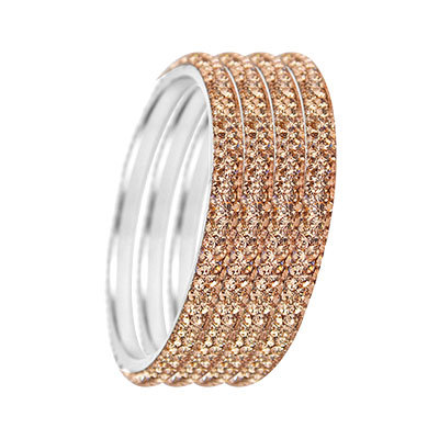 THREE LAYER CRYSTAL BANGLE ROSE GOLD