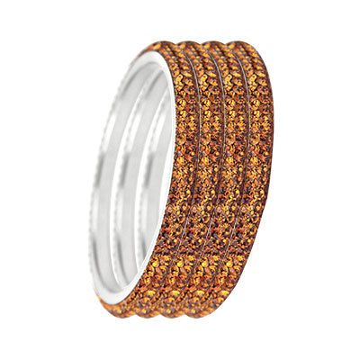 THREE LAYER CRYSTAL BANGLE MUSTARD