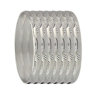 6MM SILVER PLATED 7 DAY BANGLES