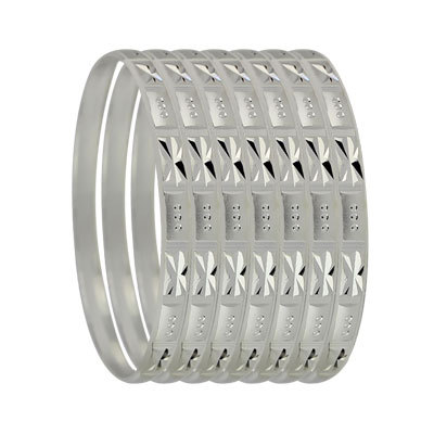 6MM SILVER PLATED 7 DAY BANGLES
