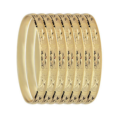 6MM GOLD PLATED 14k 7 DAY BANGLES