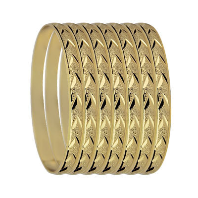 6MM GOLD PLATED 14K 7 DAY BANGLES